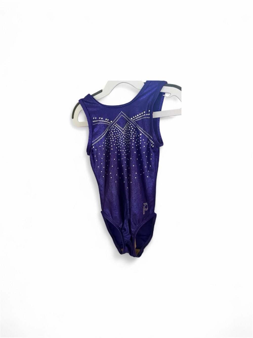 Girls Purple Gymnastics Leotard with Rhinestone Detail - Picture 1 of 2